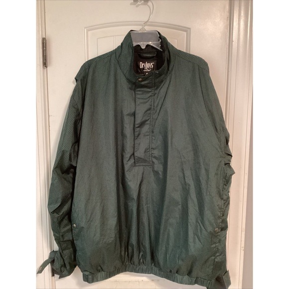 FootJoy Other - FootJoy DryJoys Mens Quarter Zip Jacket Size XL Green Houndstooth Rain Wind Golf